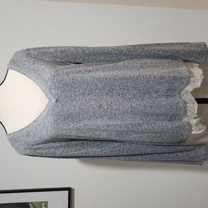 WHBM V-Neck Tunic Sweater w/lace details